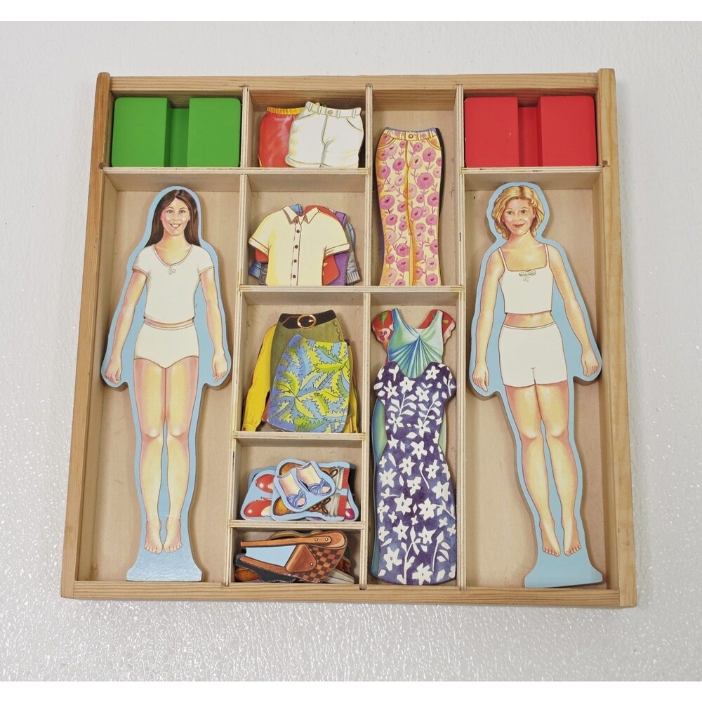 Vintage Melissa & Doug Magnetic Dress-Up Set Kids Play Dolls